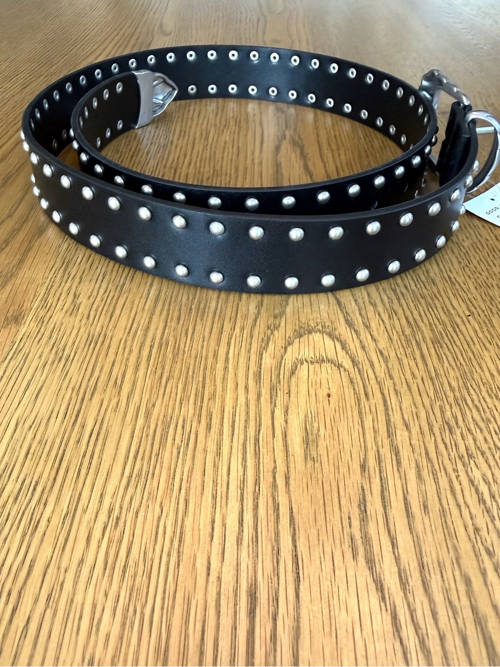 Good American Studded Western Leather Belt Black Silver GAB036 NWT - Picture 14 of 15